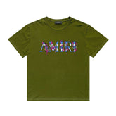 Amiri T Shirt Casual Hip Hop High Street round Neck Short Sleeve T-shirt